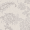 Detailed floral pattern in soft gray tones on a light background.